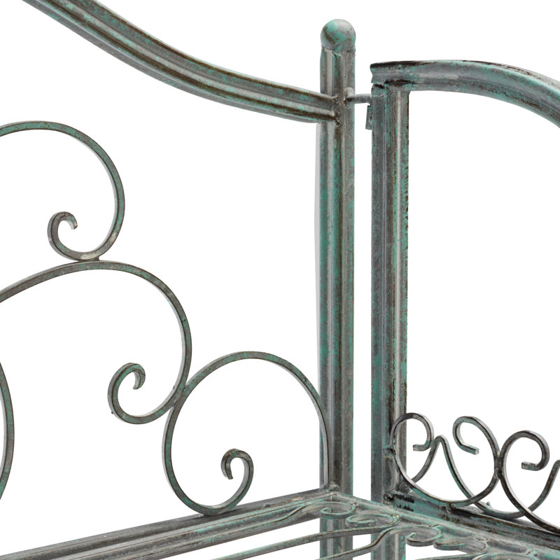 Vibbert 63'' H x 24.75'' W Steel Etagere Bookcase, Antique Green