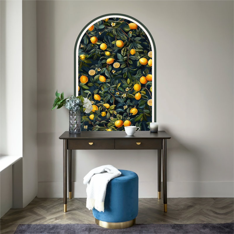 Adhésif décoratif pelez et collez amovible botanique à agrumes, H 71 po x l 40 po