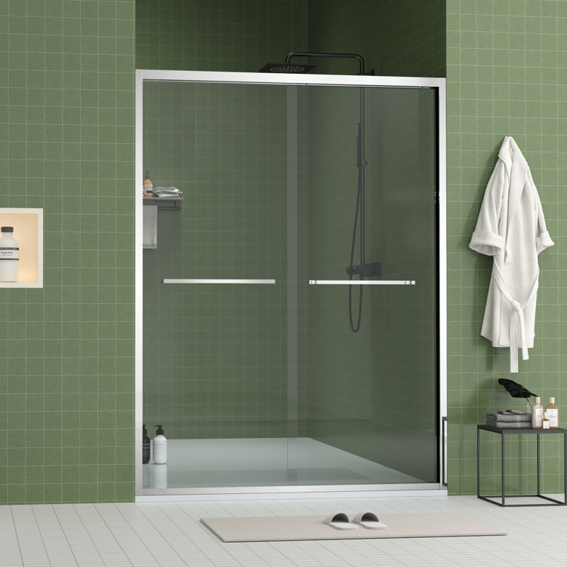 Porte coulissante de 60 po de largeur et 70 po de hauteur avec porte coulissante en aluminium et double poignée comme porte-serviettes
