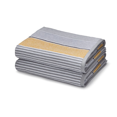 Textured Stripe 2 Piece Bath Towel Set