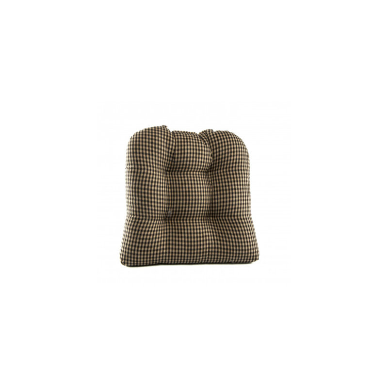 Coussin de coussin pour chaise Villar, À carreaux noirs