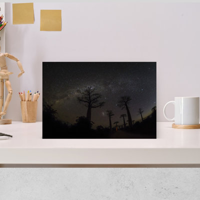 Baobab Trees Under Milky Way Galaxy At Night, Morondava, Madagascar Abstract Contemporary Landscape Nature Wall Art