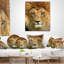 Lion avec visage calme - coussin décoratif imprimé animal