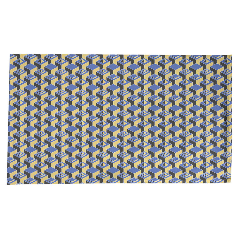 Nappe de gratte-ciels classiques, Bleu/jaune