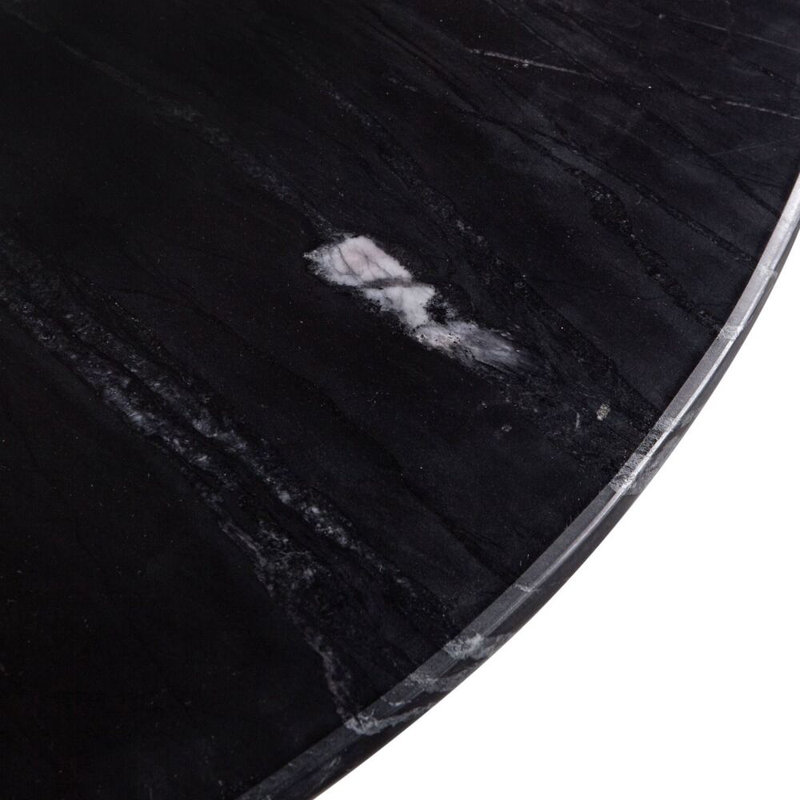Palm Springs Round Marble Dining Table, Black
