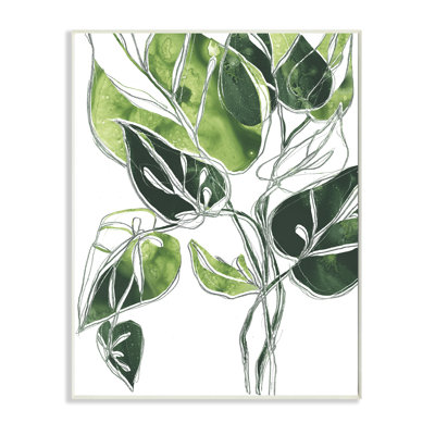" Intricate Palm Vines Unique Green Leaves "