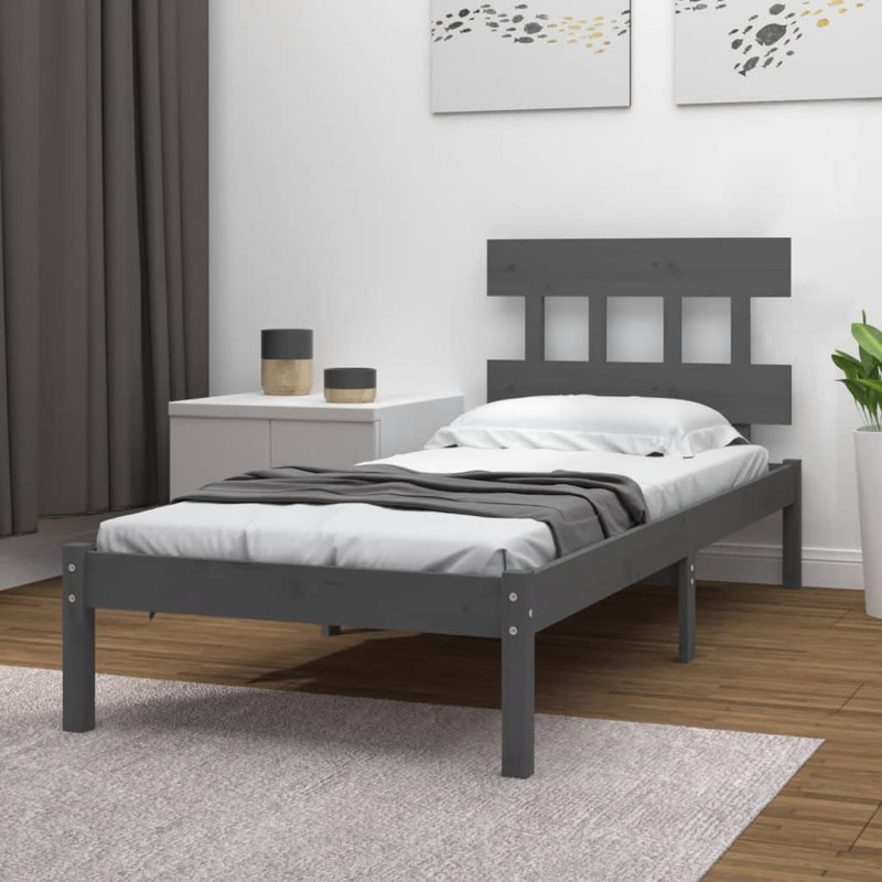 Bed Frame Solid Wood, Natural, Single (3')