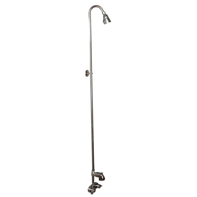 2 Handle Bathroom Clawfoot Tub Faucet with Diverter, Polished Nickel