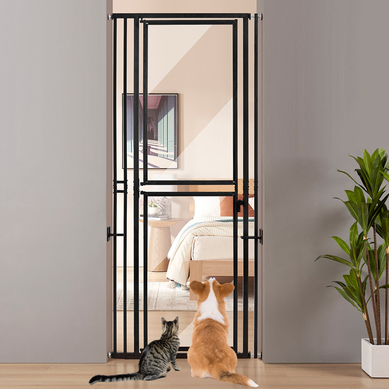 Très haute barrière pour chat 78,7 po, L 37 po, Noir