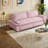 Multifunctional Pink Velvet Sofas, Modern 3-in-1 Convertible For Home