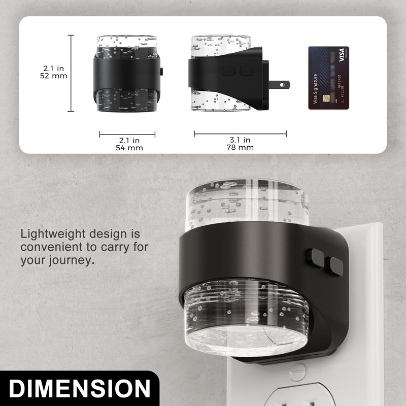 2 Pcs Black 3CCT & Dimmable Plug In Night Light With Memory