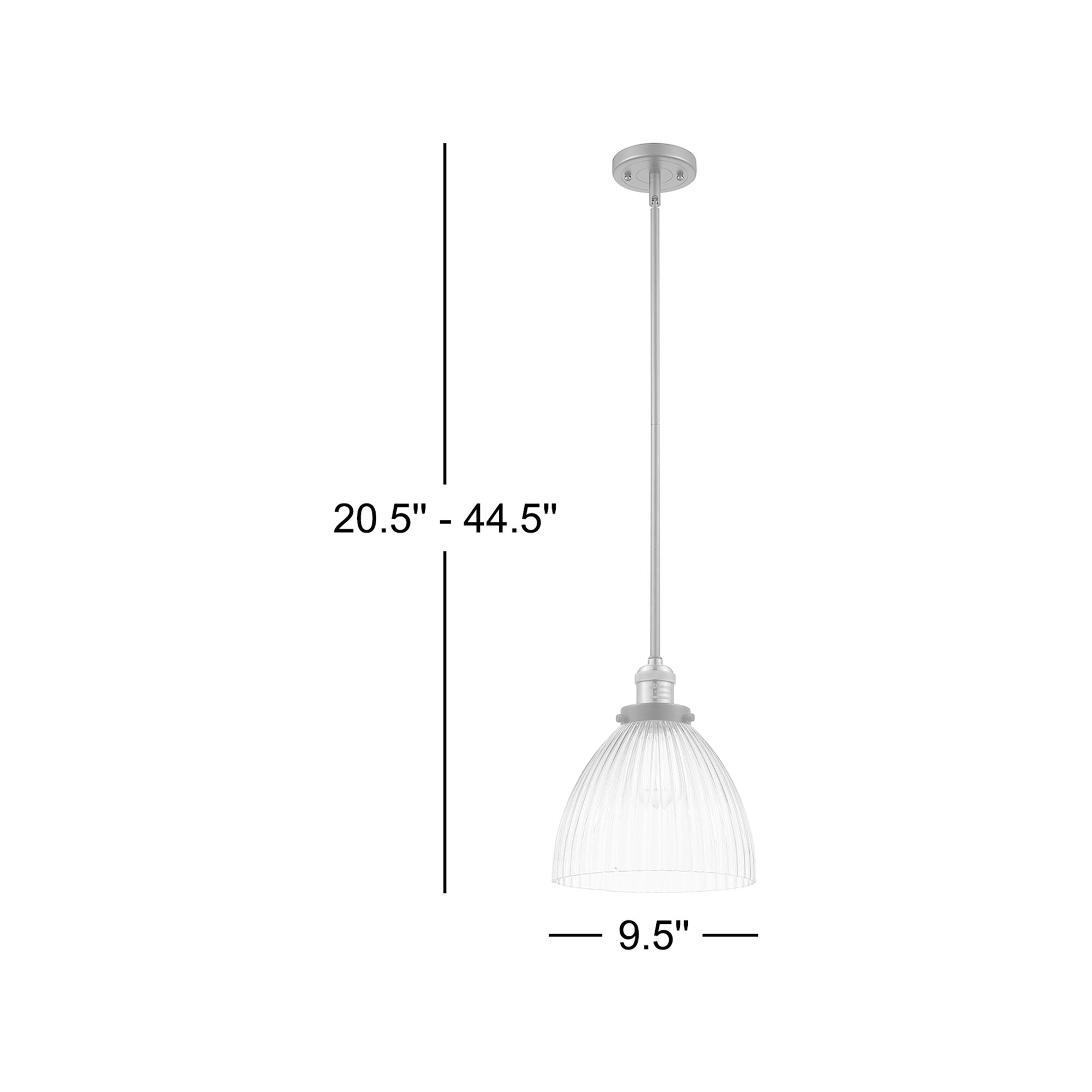 Montrose Single Light Glass Dimmable Pendant, Matte Black, No Bulb Included