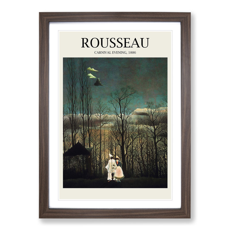 Carnival Evening by Henri Rousseau - Picture Frame Art Prints, 36cm H x 27cm W x 2cm D, Walnut