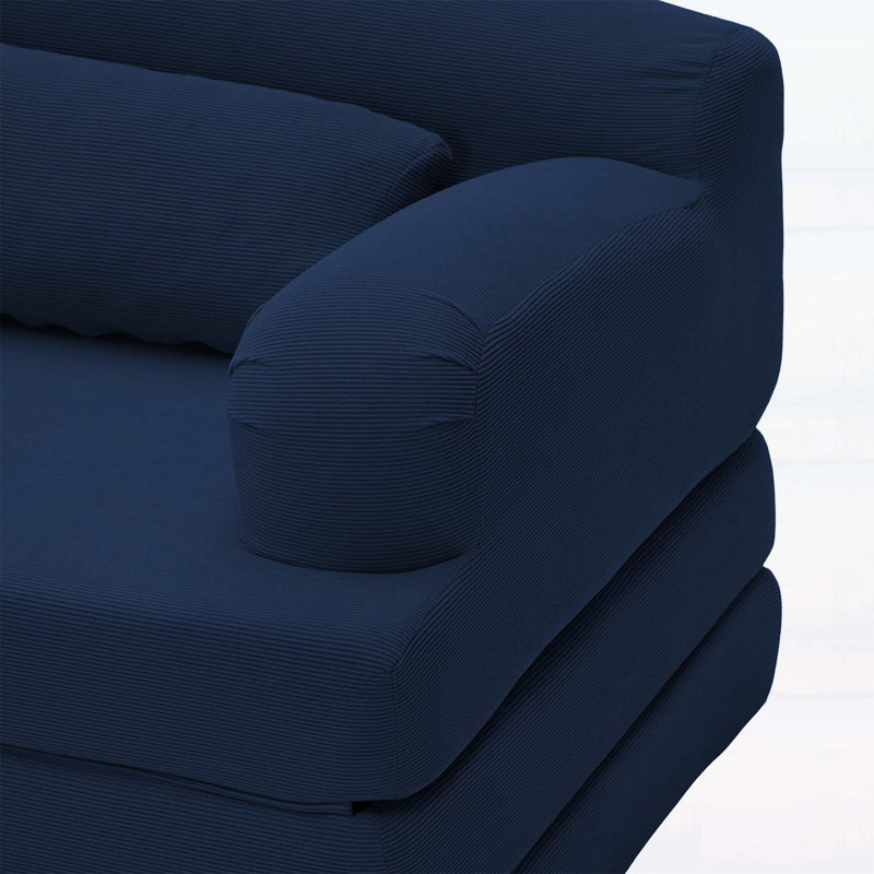 57.09 " Corduroy Sofa, Blue Corduroy, Blue