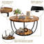 Table basse ronde avec rangement