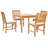 4 - Person Teak Wood Patio Dining Set with Square Table , Cushions Included