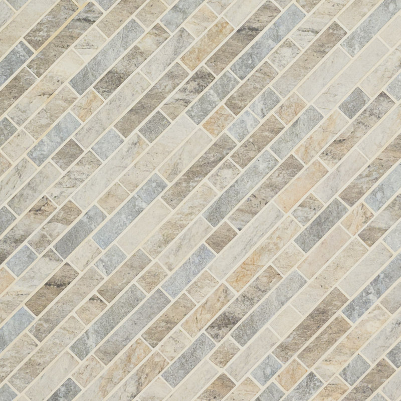 Montessa Sora Interlocking 12 in. x 12 in. Glossy Glass Mosaic Floor and Wall Tile