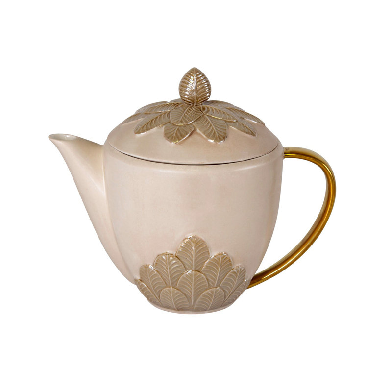 Villari Teapot, Cream/Gold