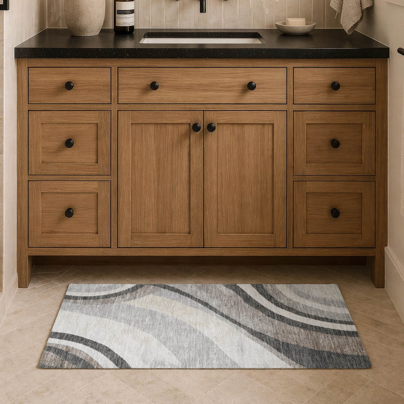 Machine Washable Indoor/Outdoor Chantille ACN2898 Swirls Rug, 1'8" x 2'6", Pewter
