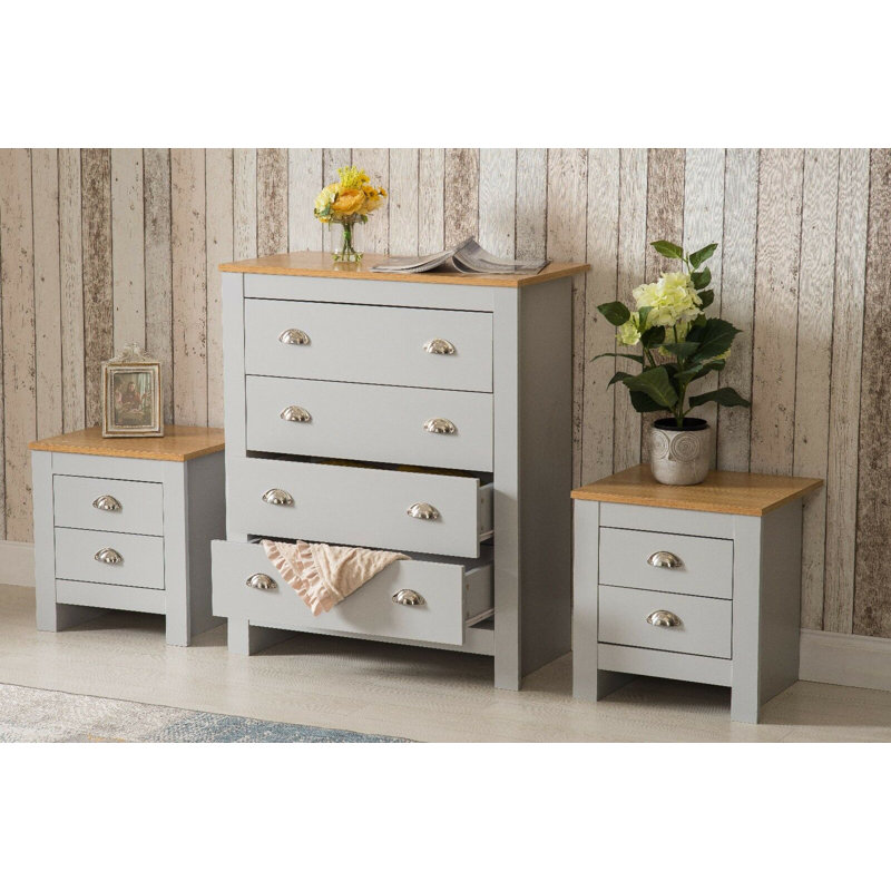 Susana Piece Bedroom Set, Natural/Grey