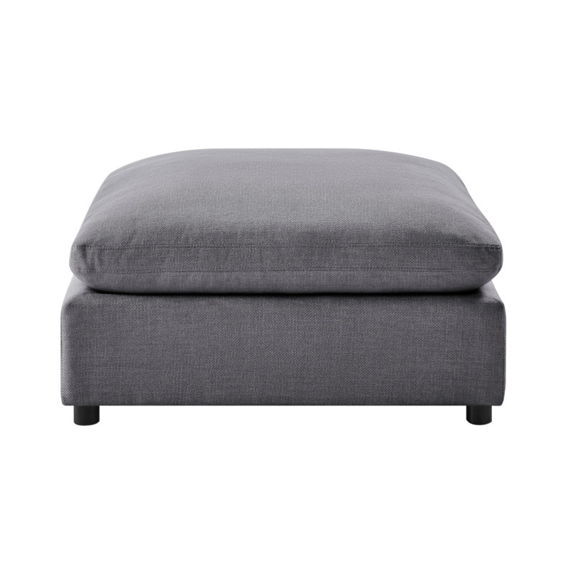 Cassandra Charcoal Fabric Ottoman, Gray