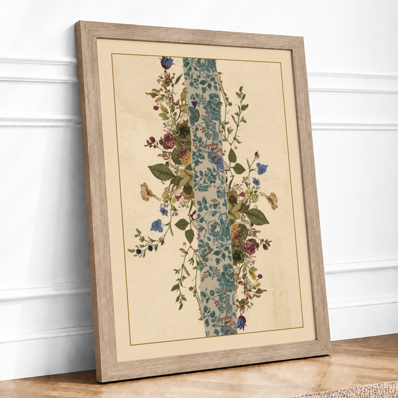 Climbing Vine in Bloom Botanical - Framed Print, A1 - 84.1 x 59.4 cm, Oak
