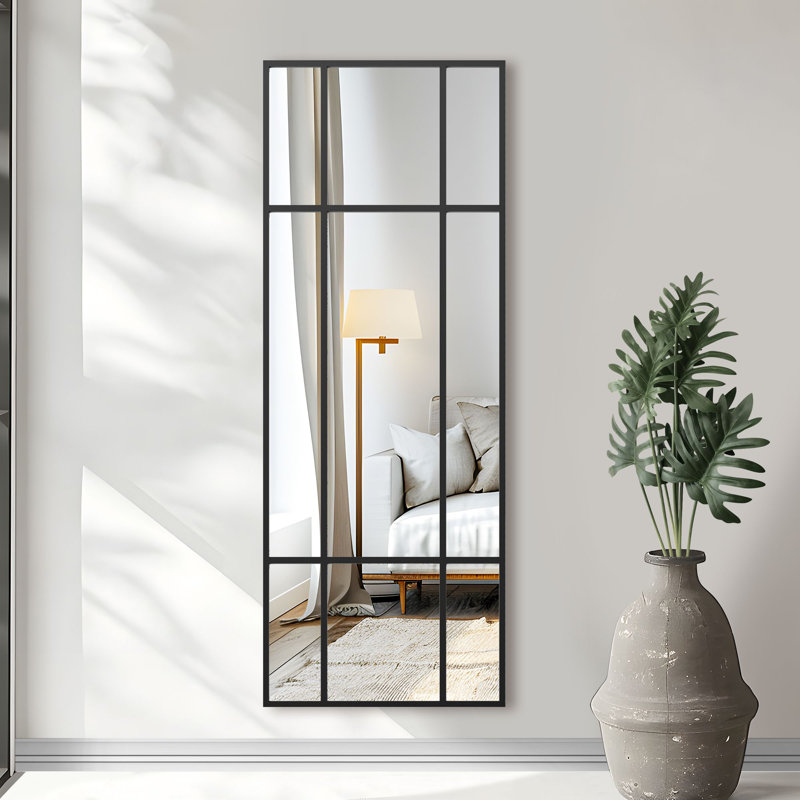 Miroir de salle de bain mural Matherly, Noir, noir, noir, noir, 63 po x 24 po