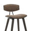 Whiddon Tabouret de bar H à hauteur arrondie en bois brun foncé avec dossier en similicuir-125262772-125262770