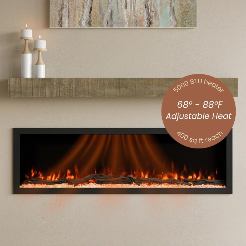 Modern Ember Highmark Smart Linear Electric Fireplace - 10 Different Flame Colors, Works With Alexa And Google Assistant