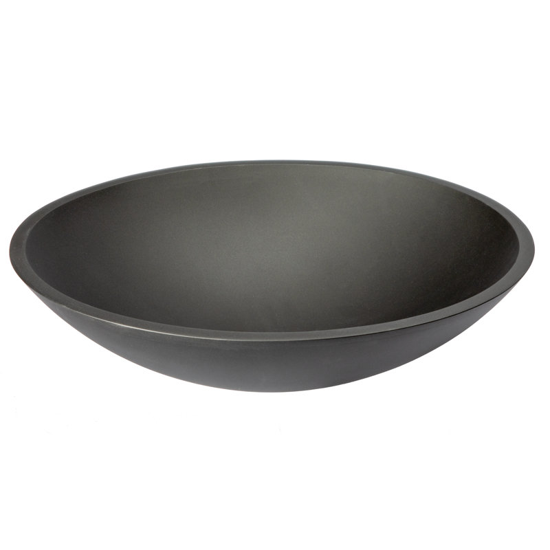 Matte Black Oval Tempered Glass Above-Counter Sink
