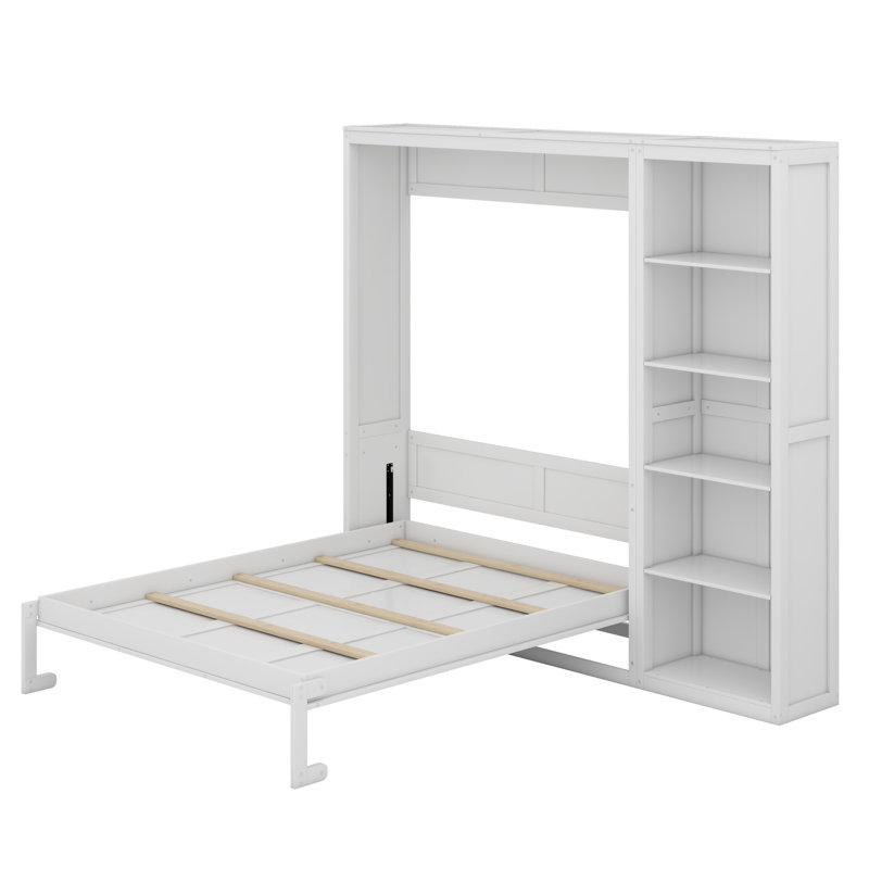 Lit escamotable mural avec tablettes Murphy, Blanc