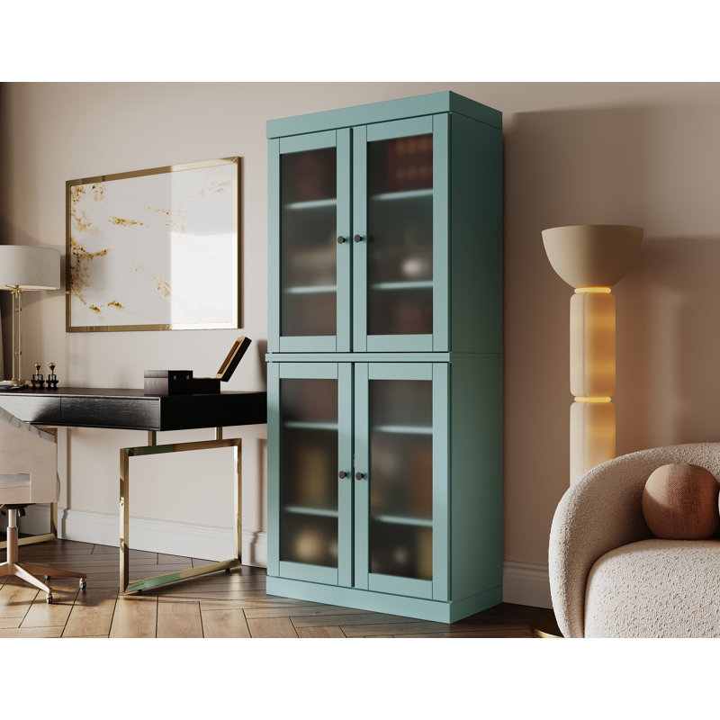 Bibliothèque à 6 tablettes Uriyah, Bleu aqua