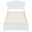 Lit plateforme simple en bois avec tête de lit, blanc-1671904479