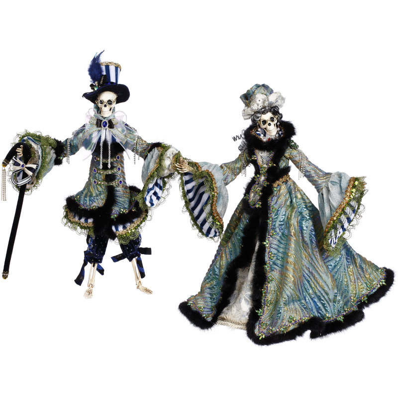 18" H 2 Piece Wave Skeleton Figurines & Collectibles Set