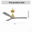 Ventilateur de plafond 52 pouces intérieur sans lumière 3 pales en bois massif télécommande DC Moteur-117278893