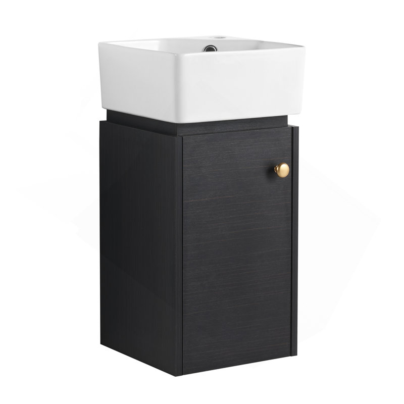 Meuble-lavabo avec lavabo 12 po pour petite salle de bain, meuble-lavabo avec porte à fermeture douce, petit meuble-lavabo avec lavabo