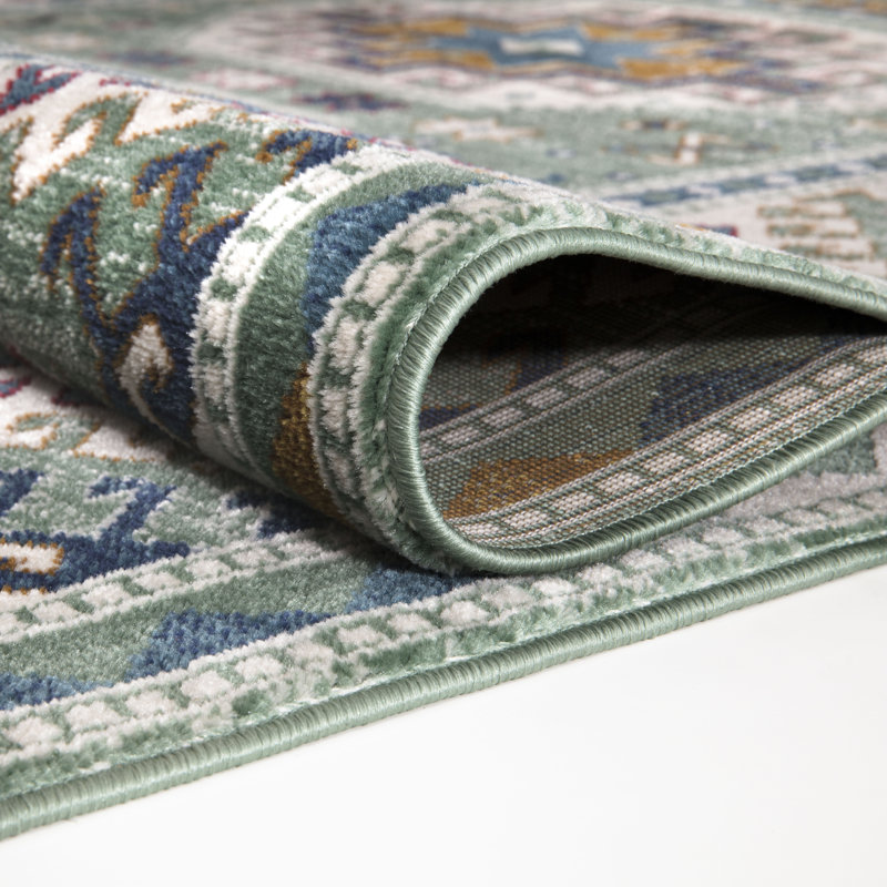 Brayhan Green Indoor/Outdoor Rug, Rectangle 50 x 80cm