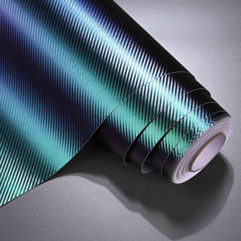 Rouleau de film en vinyle de fibre de carbone 3D 5 x 92 pi avec dégagement d'air