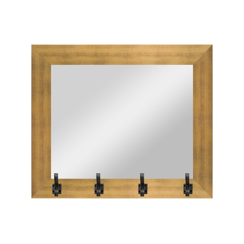 Bellicia Flat Wall Mirror, Oak/Steel