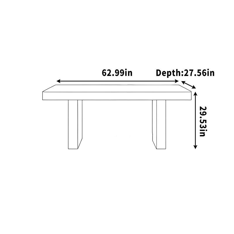 Bureau, salle d'étude, ordinateur personnel, bureau, H 29,53 po x l 62,99 po x P 27,56 po
