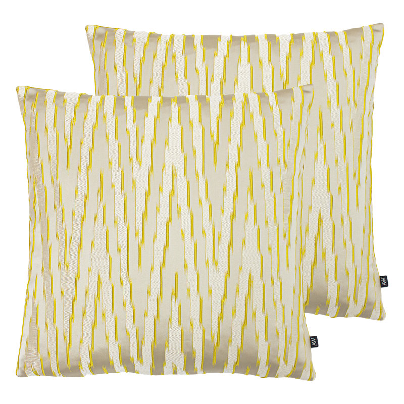Geometric Square Cushion, Sunshine/Gold
