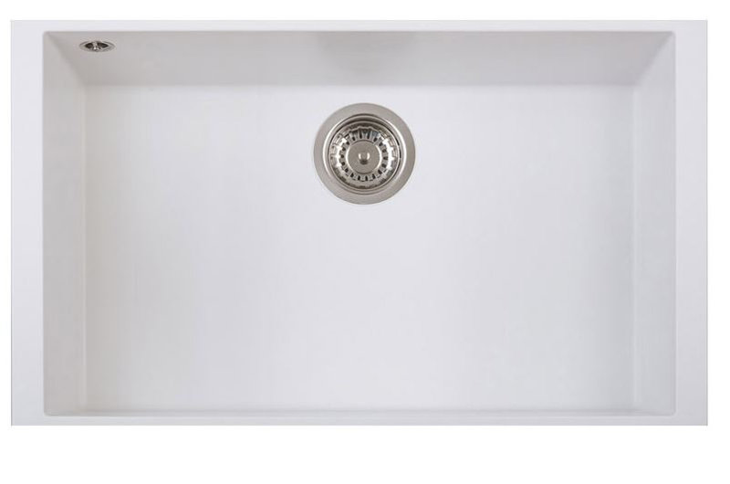Belfry Kitchen Bo 450mm W Single Bowl Granite Kitchen Sink, Milk White