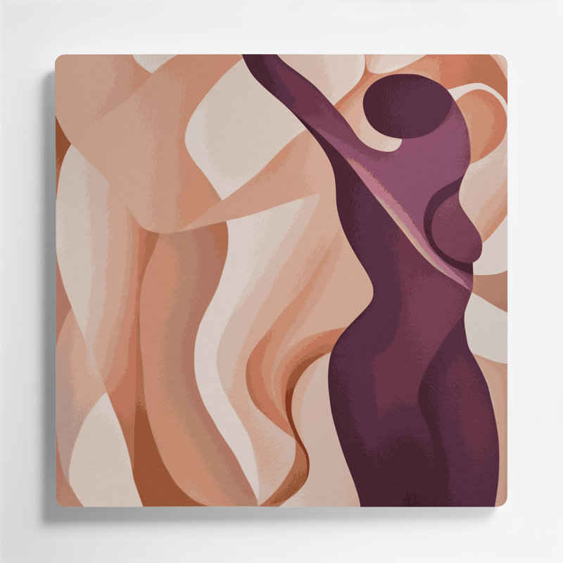 Art mural abstrait en métal beige 38, H 12 po x l 12 po