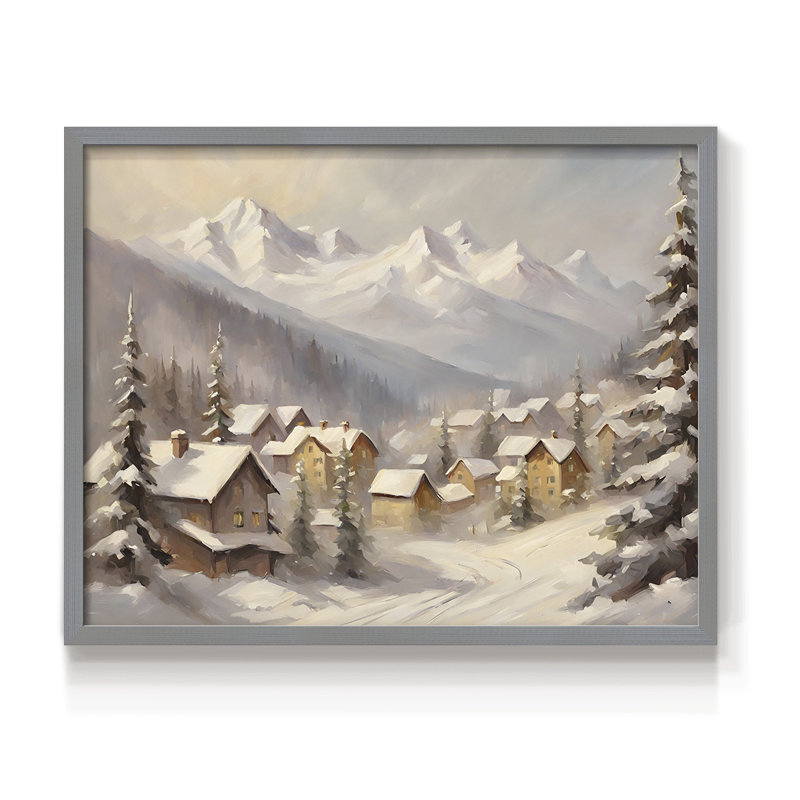 Paysages rétro-CV III - reproduction encadrée - réarmable, H 8 po x l 10 po, Gris