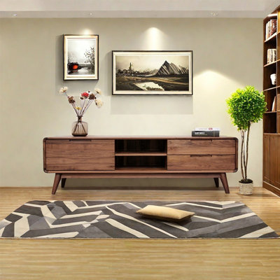 Nordic style solid wood TV cabinet