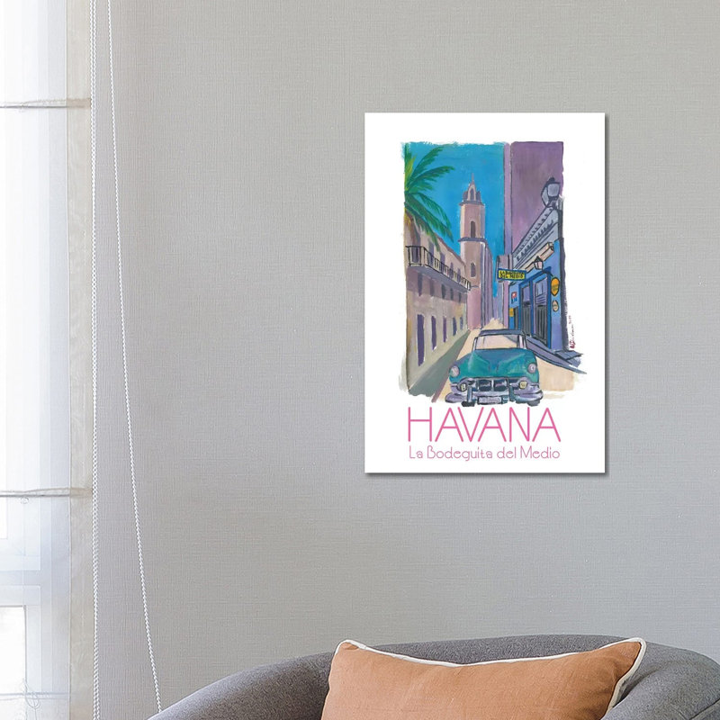 Havana Cuba La Bodeguita Del Medio Retro Poster by Markus & Martina Bleichner - Print on Canvas, Wrapped Canvas