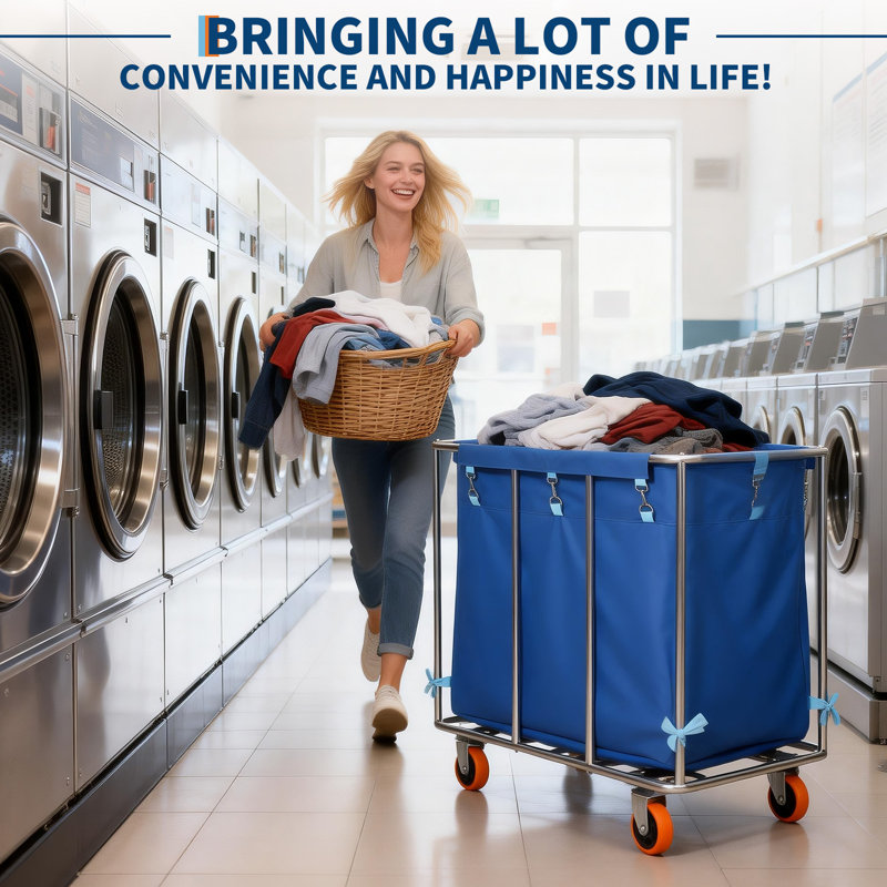 Chariot à linge 400L avec roulettes 400L