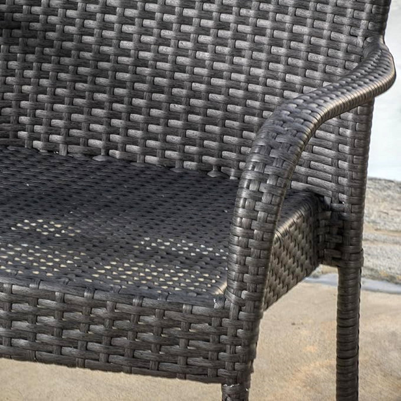 LITTLETON PE WICKER STACKING CHAIR,1PC, Gray