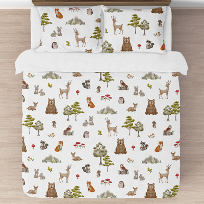 Ensemble d'édredon pour grand lit / aquarelle Woodland Forest par Sweet Jojo Designs