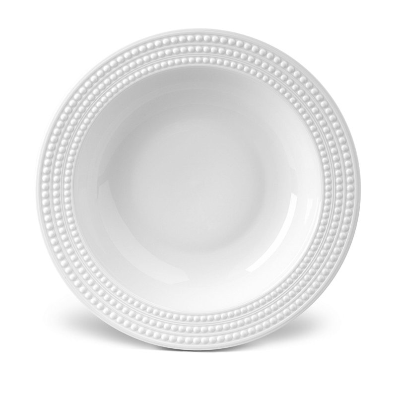 Perlée Rimmed Serving Bowl, White